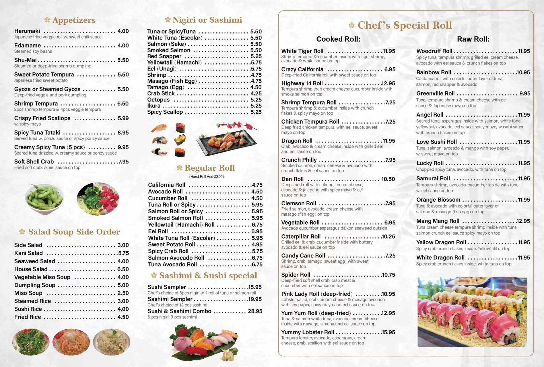 Love on sale sushi menu